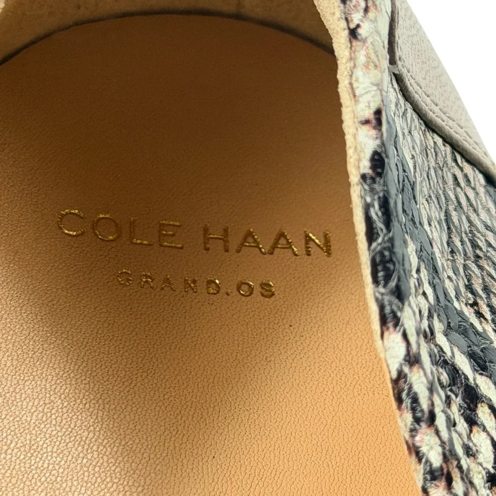 Cole Haan Tali Bow Ballet Flat Natural Roccia Snakeskin Leather D43266 10.5B NEW